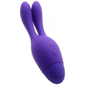 Фиолетовый вибратор INDULGENCE Dream Bunny - 15 см.