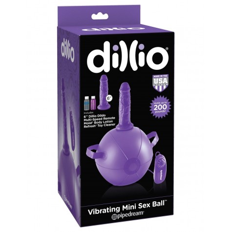 Фиолетовый надувной мяч с вибронасадкой Vibrating Mini Sex Ball - 15,2 см.